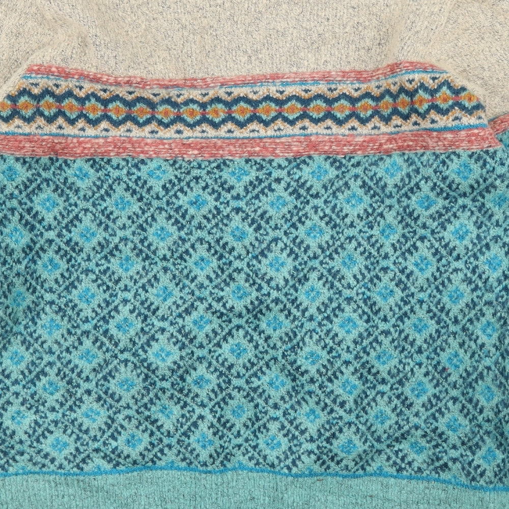Wild Fish Womens Blue Fair Isle  Pullover Jumper Size 18