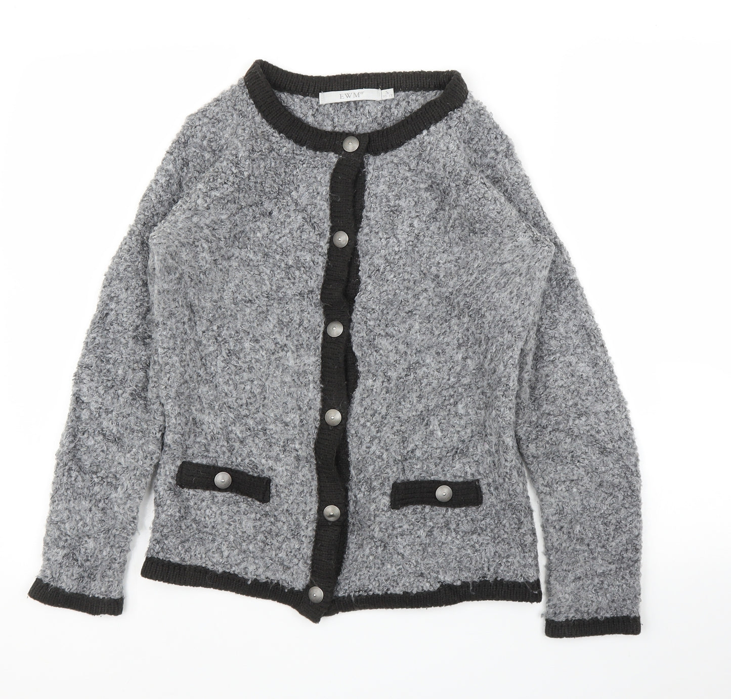 EWM Womens Grey   Cardigan Jumper Size S