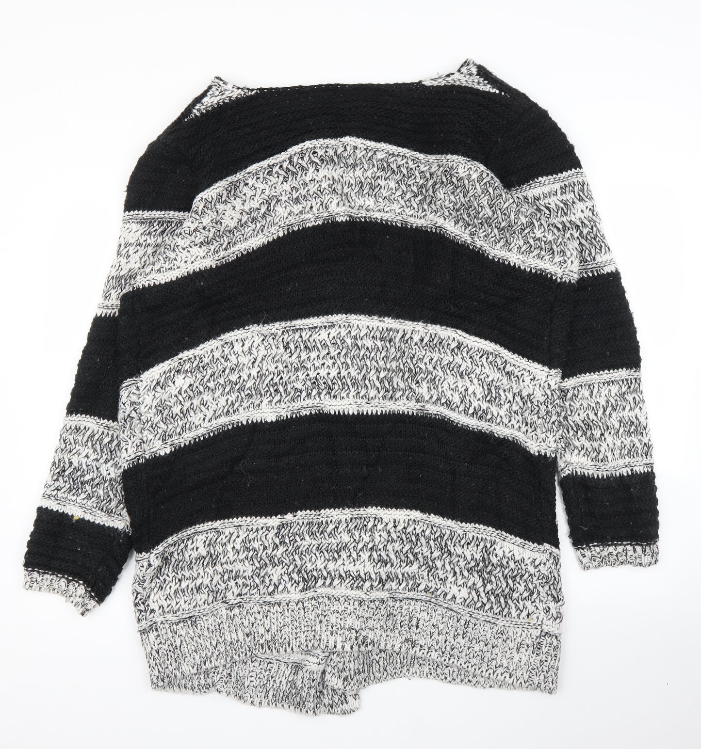 F&F Womens Black Striped  Cardigan Jumper Size 16