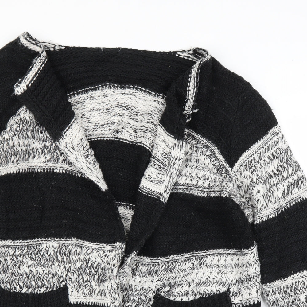 F&F Womens Black Striped  Cardigan Jumper Size 16