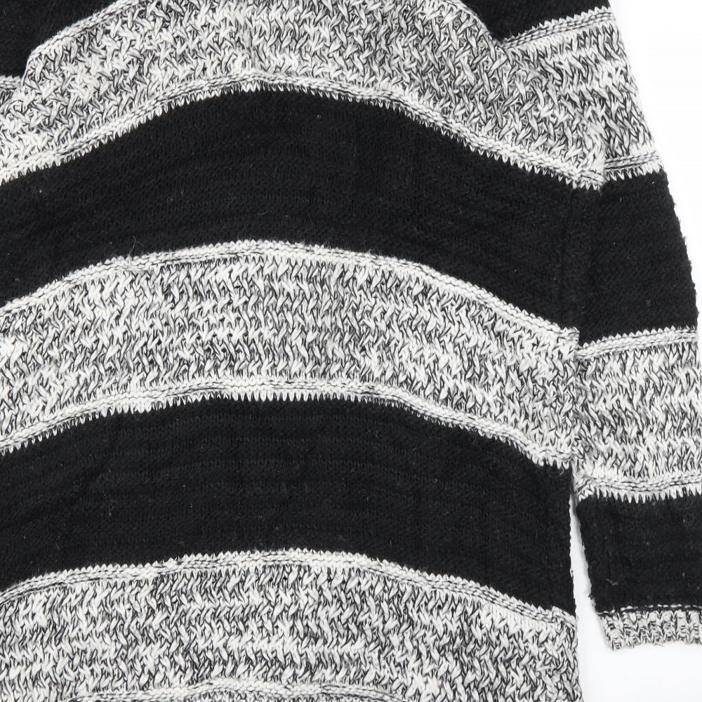 F&F Womens Black Striped  Cardigan Jumper Size 16