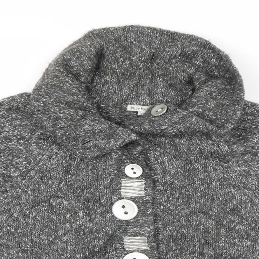 Nina Murati Womens Grey   Cardigan Jumper Size S