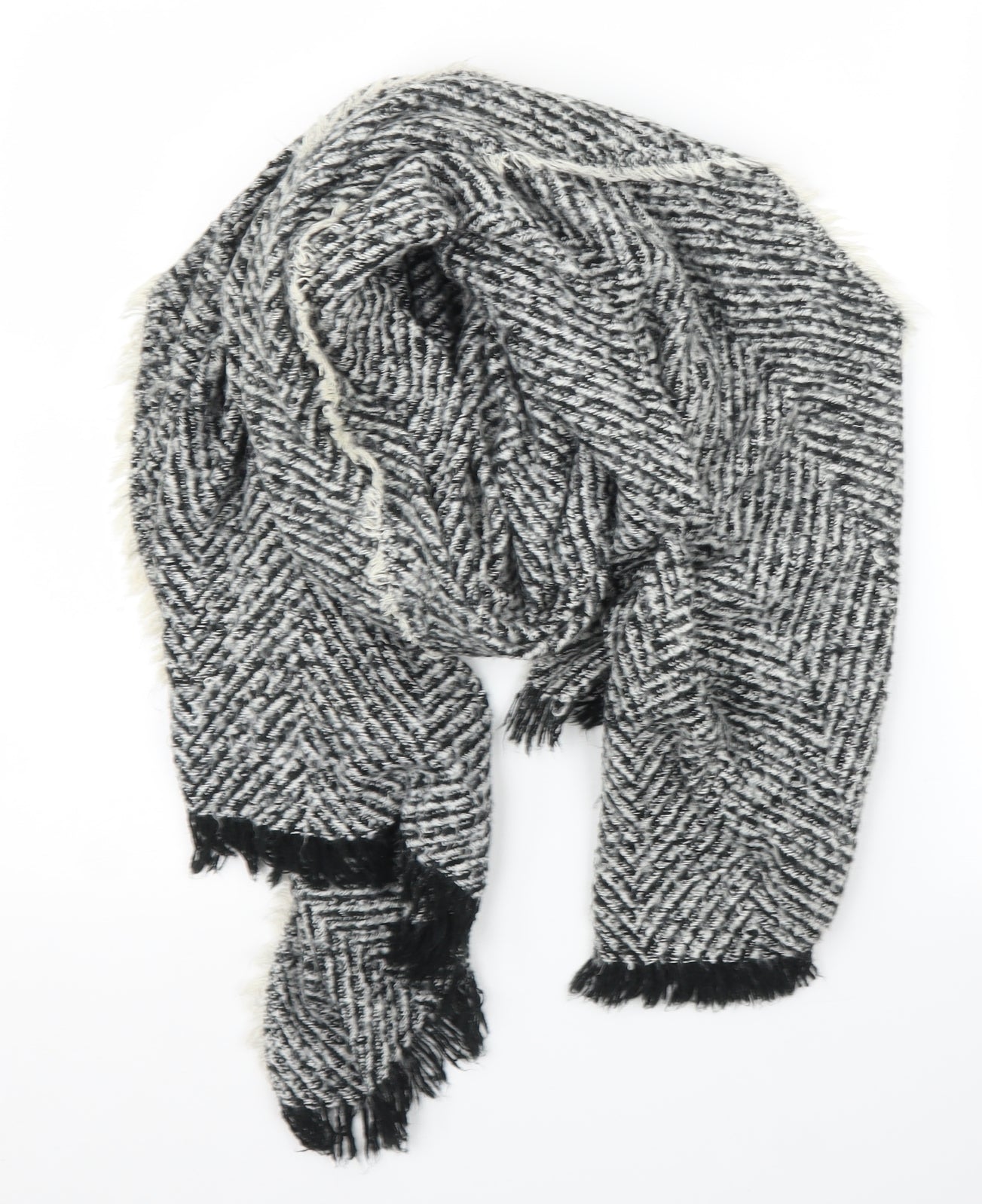 Preworn Unisex Grey Herringbone   Shawl/Wrap