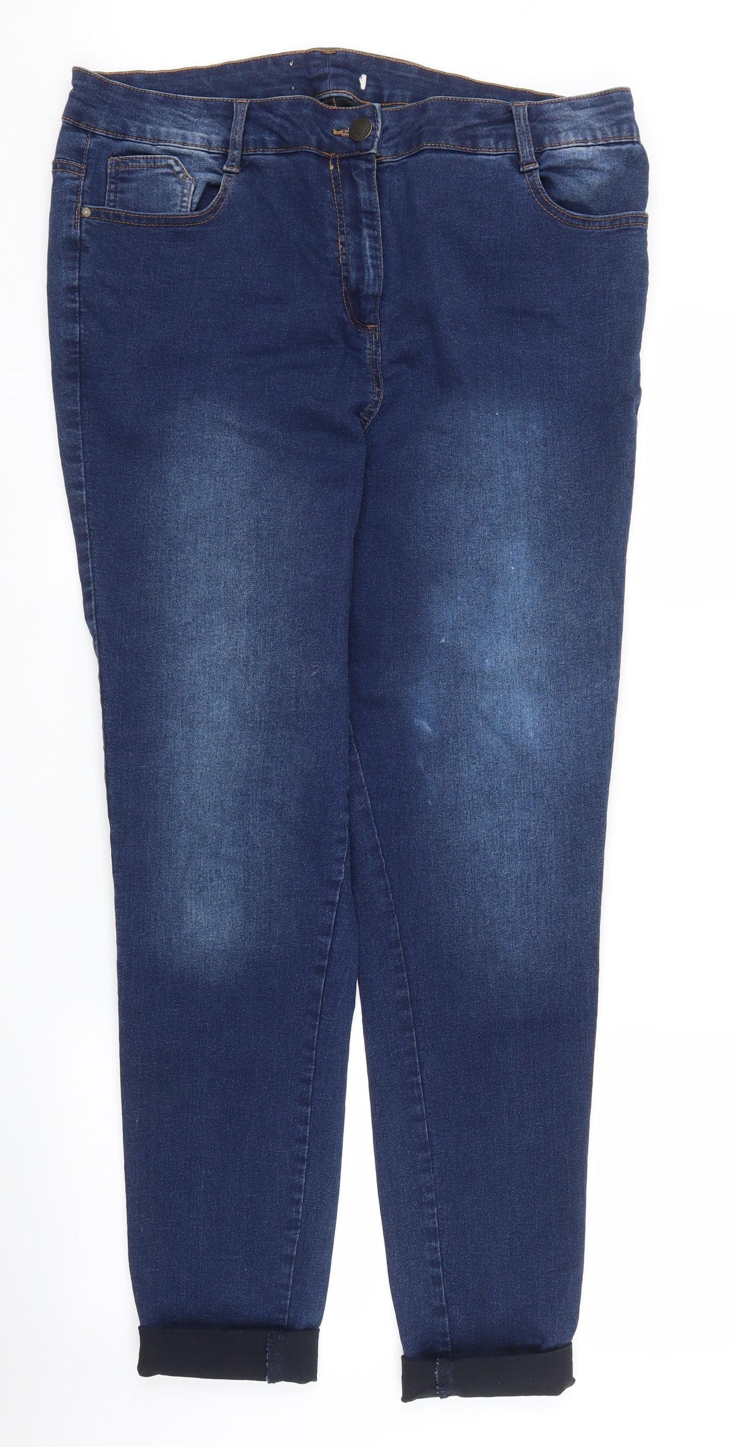 Yours Womens Blue  Denim Tapered Jeans Size 18 L28 in