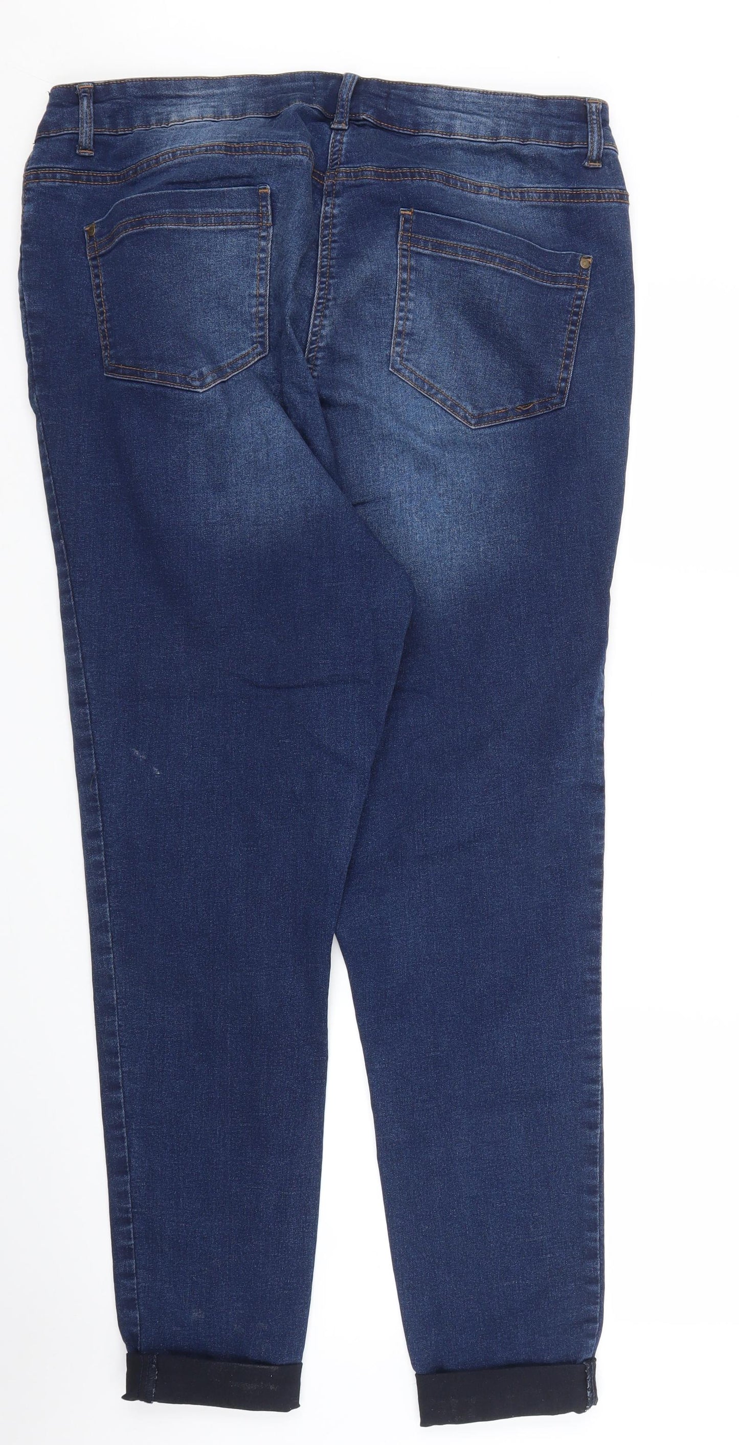 Yours Womens Blue  Denim Tapered Jeans Size 18 L28 in