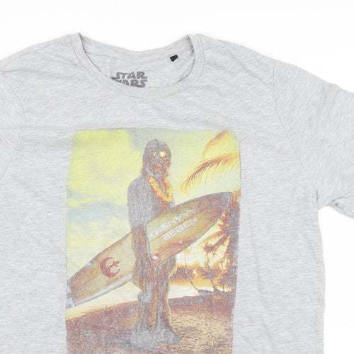 Primark Mens Grey  Rayon  T-Shirt Size XL  - Star Wars