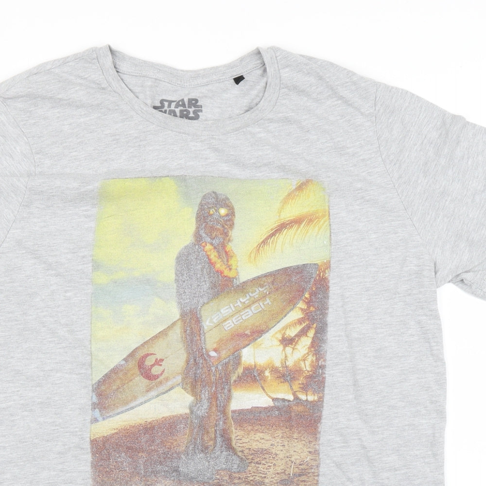 Primark Mens Grey  Rayon  T-Shirt Size XL  - Star Wars