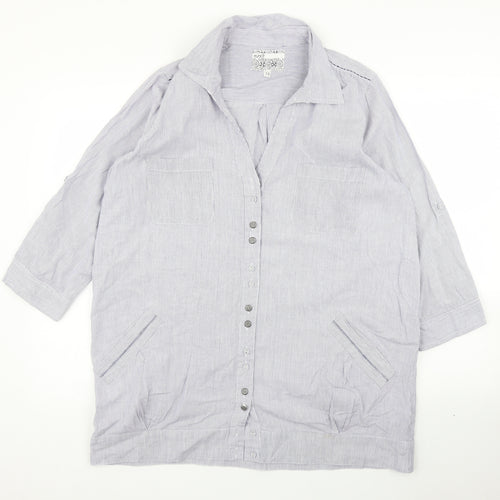 NEXT Womens Blue Striped  Basic Blouse Size 18