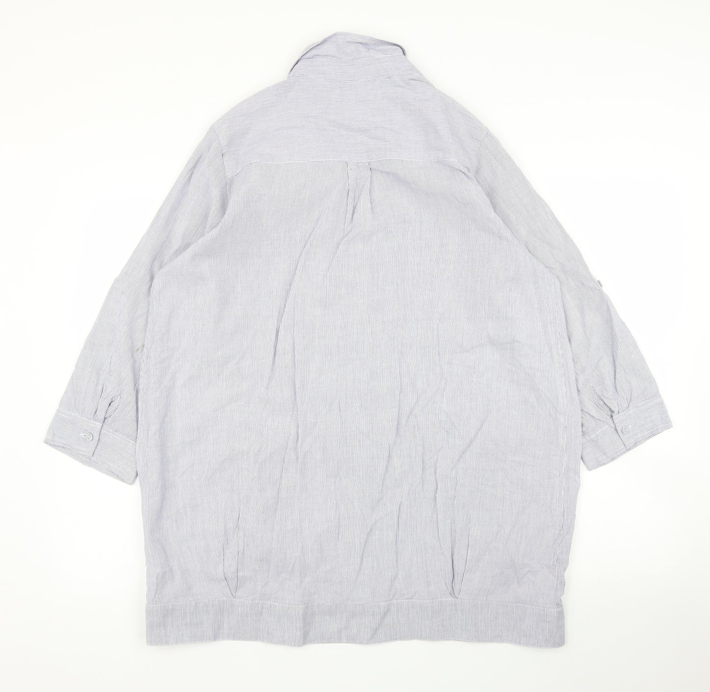NEXT Womens Blue Striped  Basic Blouse Size 18