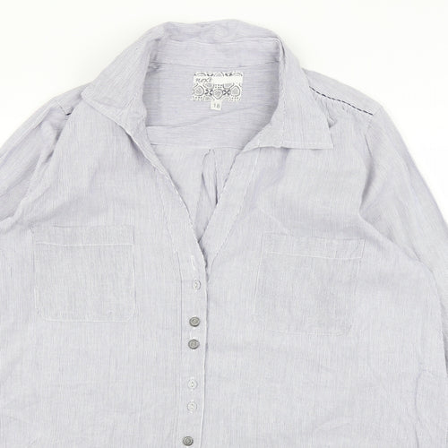 NEXT Womens Blue Striped  Basic Blouse Size 18