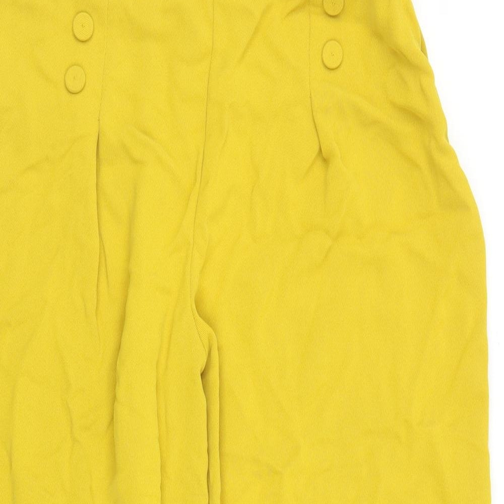 NEXT Womens Yellow   Capri Trousers Size 14 L20 in