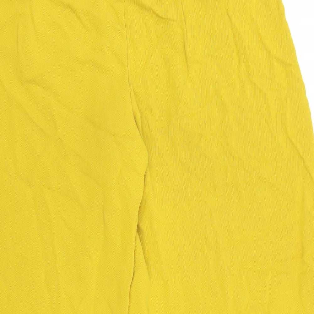 NEXT Womens Yellow   Capri Trousers Size 14 L20 in