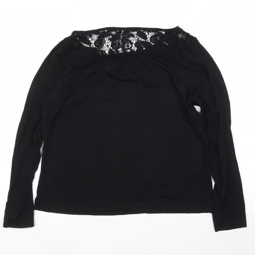M&S Womens Black Floral  Basic Blouse Size 16