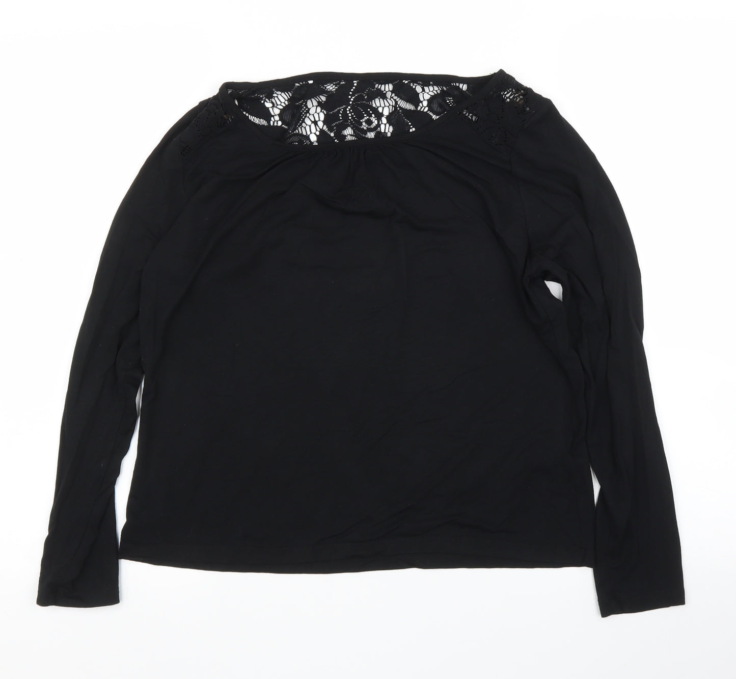 M&S Womens Black Floral  Basic Blouse Size 16