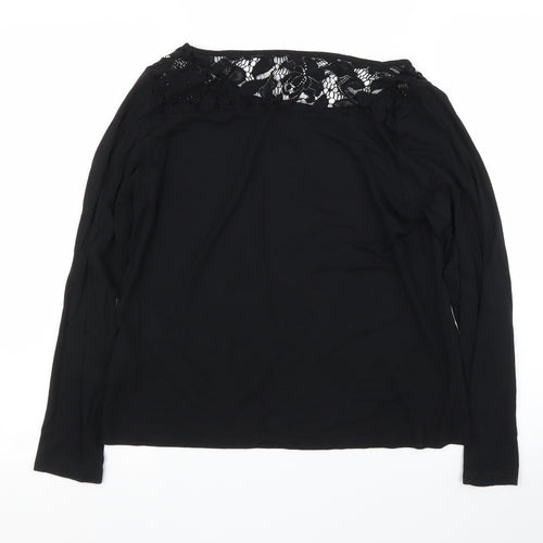 M&S Womens Black Floral  Basic Blouse Size 16