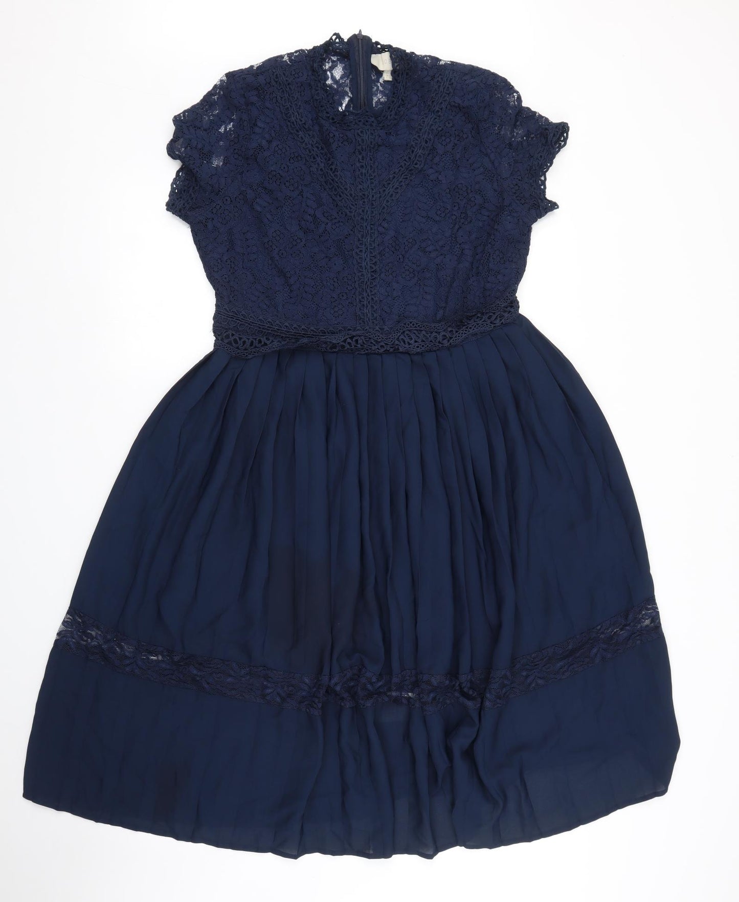 Coast Womens Blue Floral Lace A-Line  Size 14