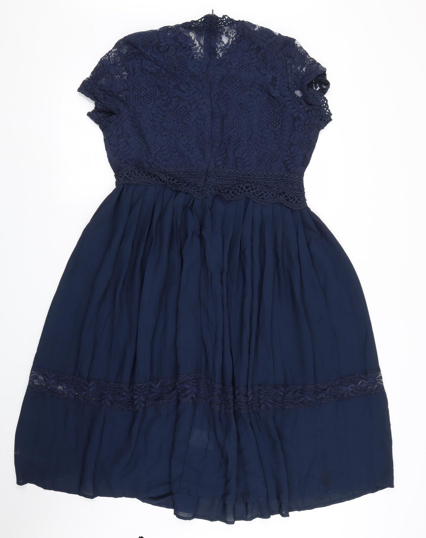 Coast Womens Blue Floral Lace A-Line  Size 14