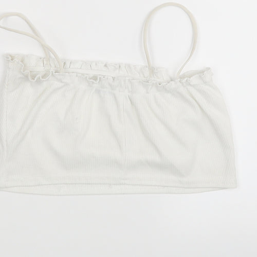 Nasty Gal Womens White   Cropped Tank Size 8