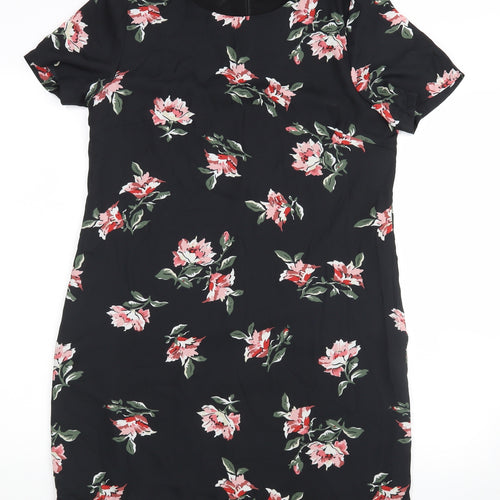 Fashion Union Womens Black Floral  Shift  Size 10
