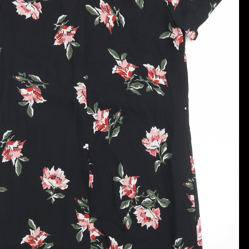 Fashion Union Womens Black Floral  Shift  Size 10