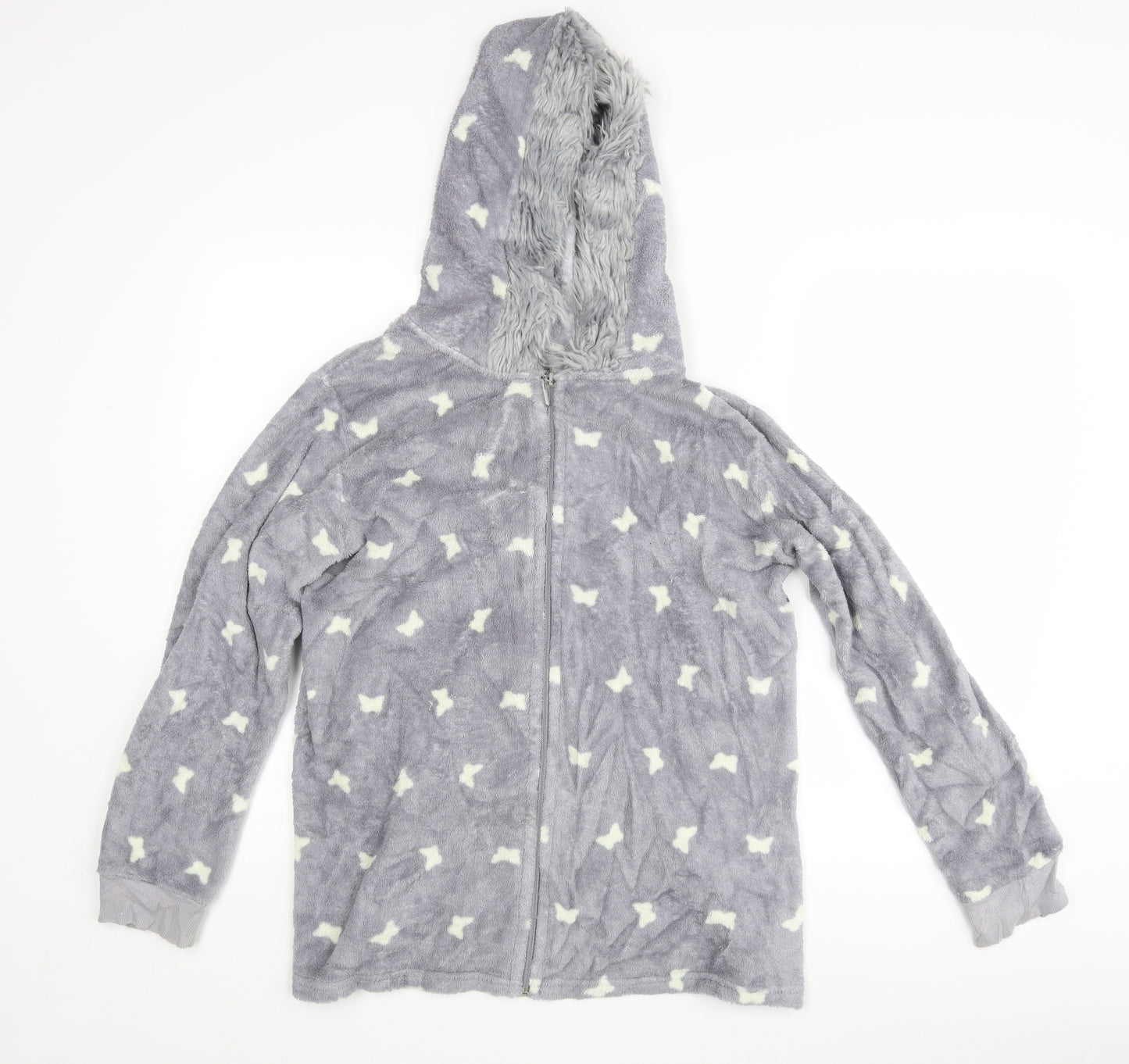 M&Co Womens Grey Polka Dot  Top Robe Size 12
