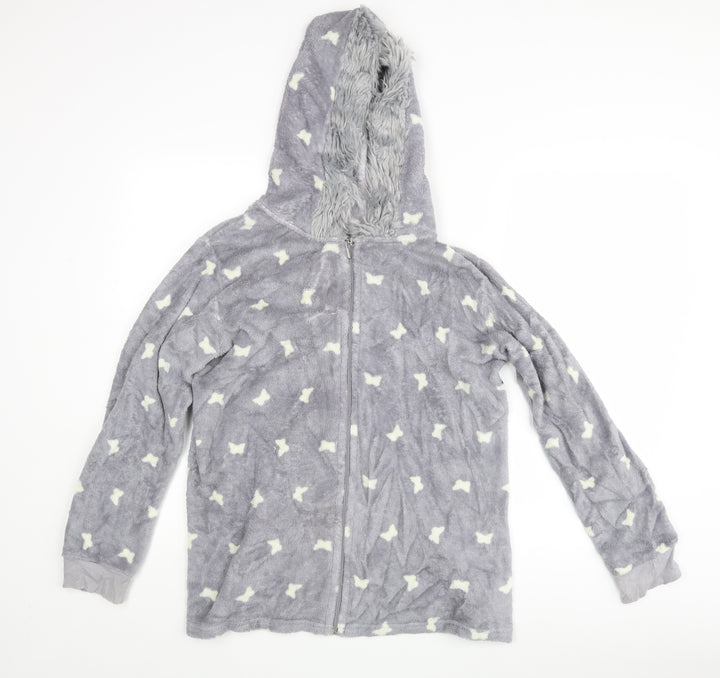 M&Co Womens Grey Polka Dot  Top Robe Size 12