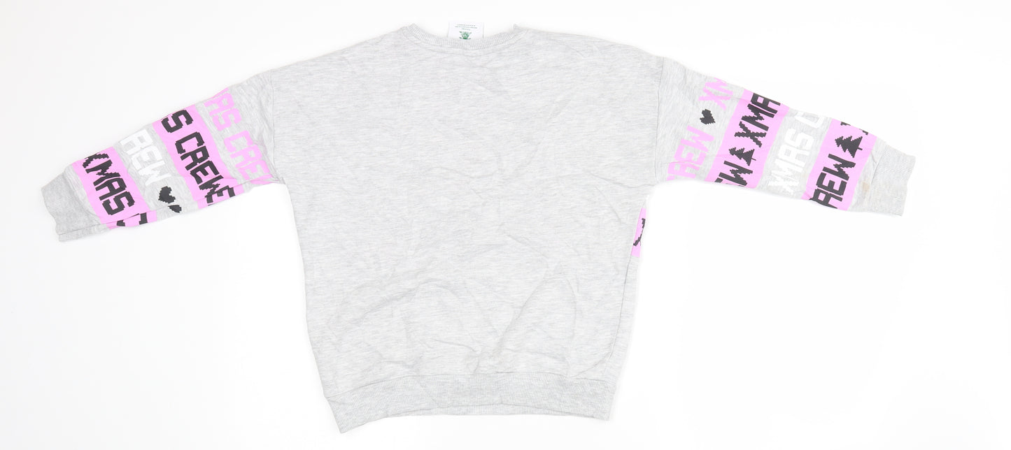 George Girls Grey   Pullover Sweatshirt Size 6-7 Years  - Christmas Jumper