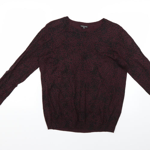 Warehouse Womens Purple Animal Print  Pullover Jumper Size 14