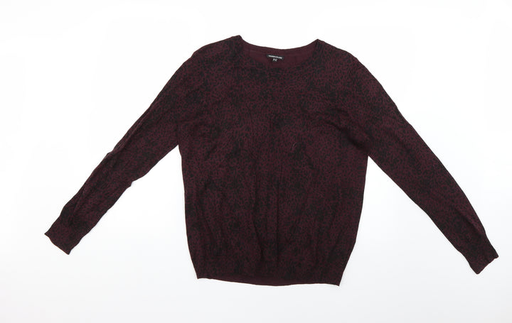 Warehouse Womens Purple Animal Print Pullover Jumper Size 14