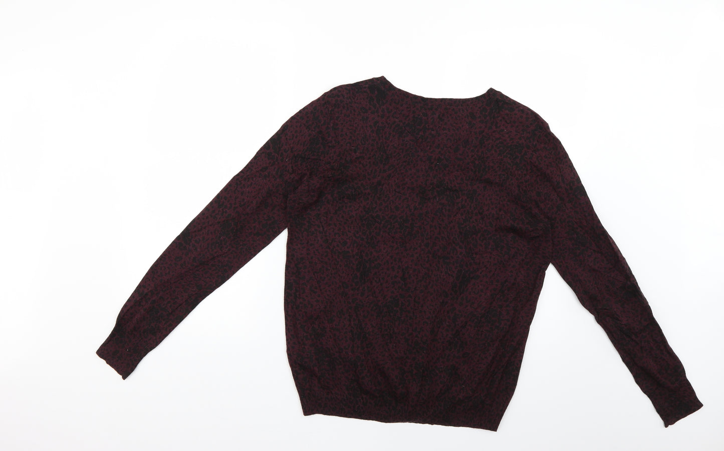 Warehouse Womens Purple Animal Print  Pullover Jumper Size 14
