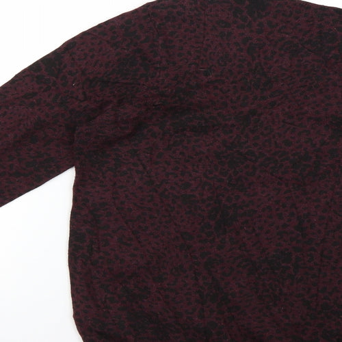 Warehouse Womens Purple Animal Print  Pullover Jumper Size 14