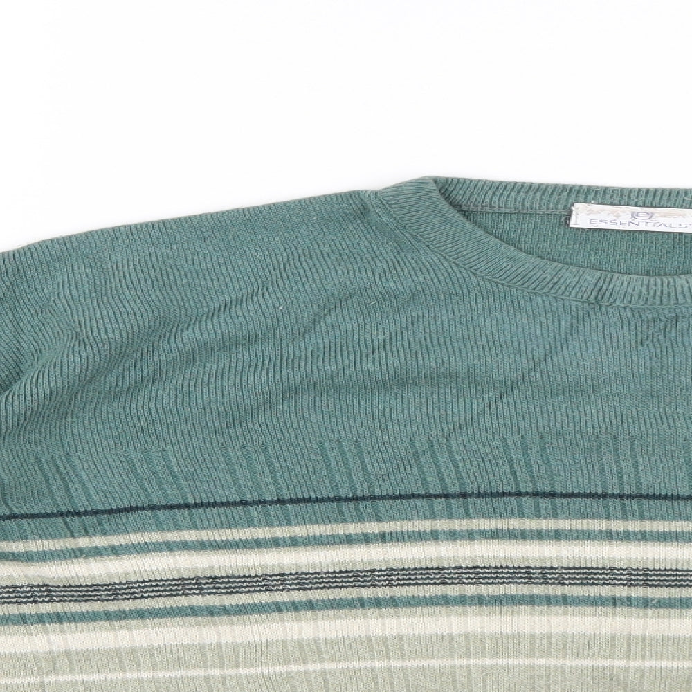 Essentials Mens Green Geometric  Pullover Jumper Size M