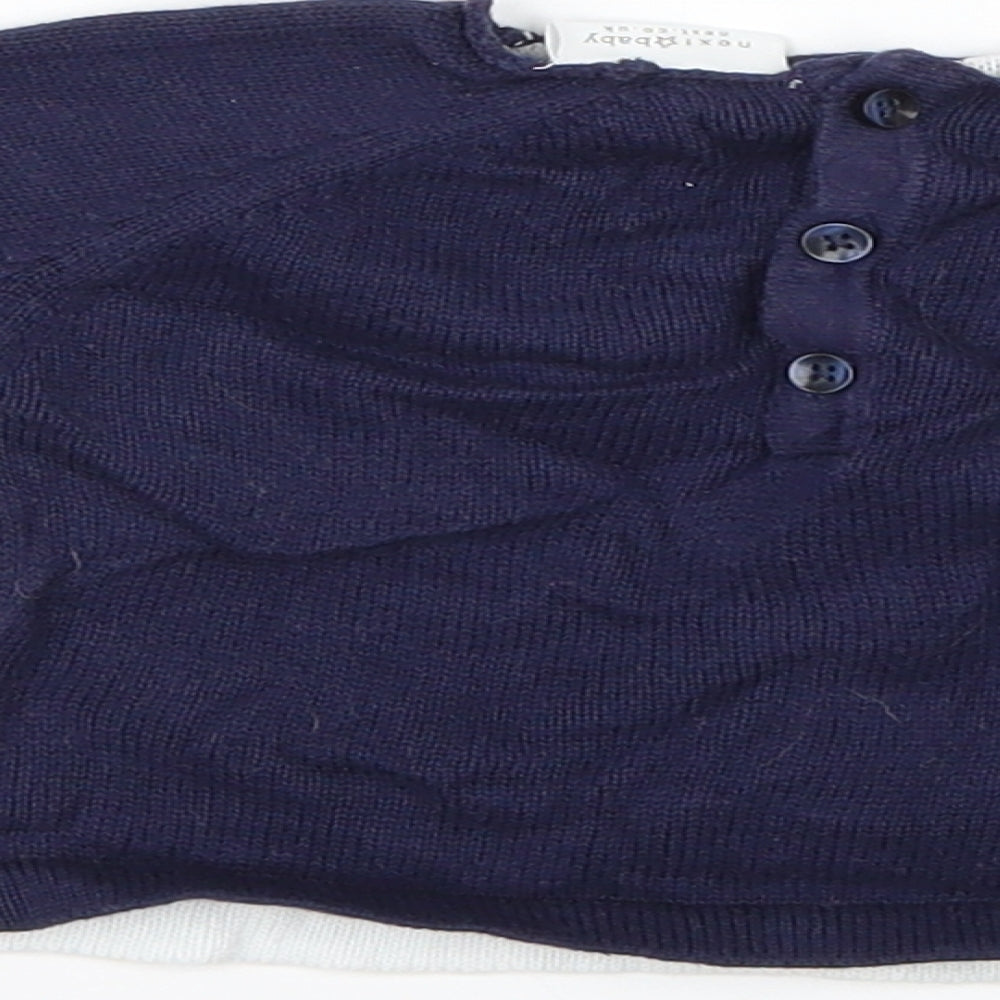 NEXT Baby Blue Geometric  Pullover Jumper Size 0-3 Months  - Christmas