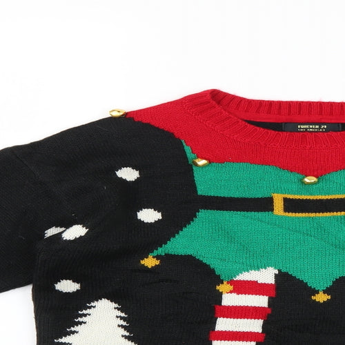 FOREVER 21 Womens Multicoloured Geometric  Pullover Jumper Size S