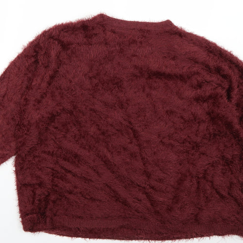 Primark Womens Red Geometric  Pullover Jumper Size 14