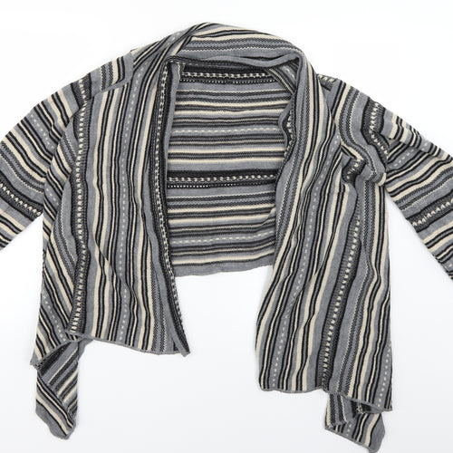 evie Womens Grey Striped  Cardigan Jumper Size 16