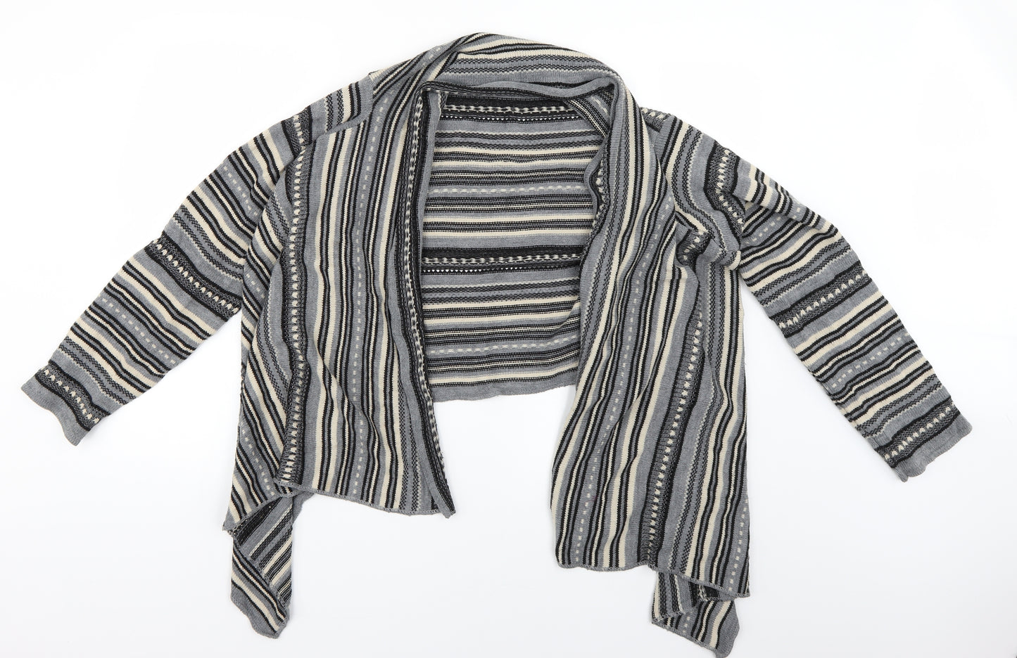 evie Womens Grey Striped  Cardigan Jumper Size 16
