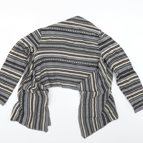 evie Womens Grey Striped  Cardigan Jumper Size 16