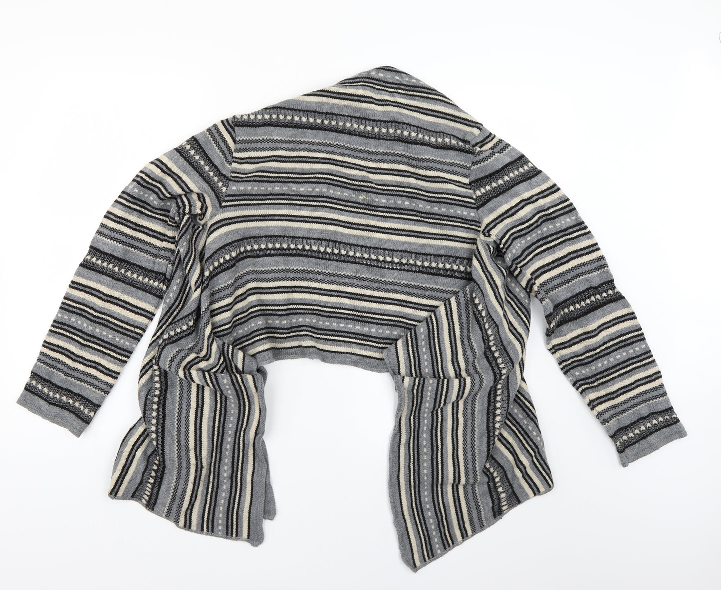 evie Womens Grey Striped  Cardigan Jumper Size 16