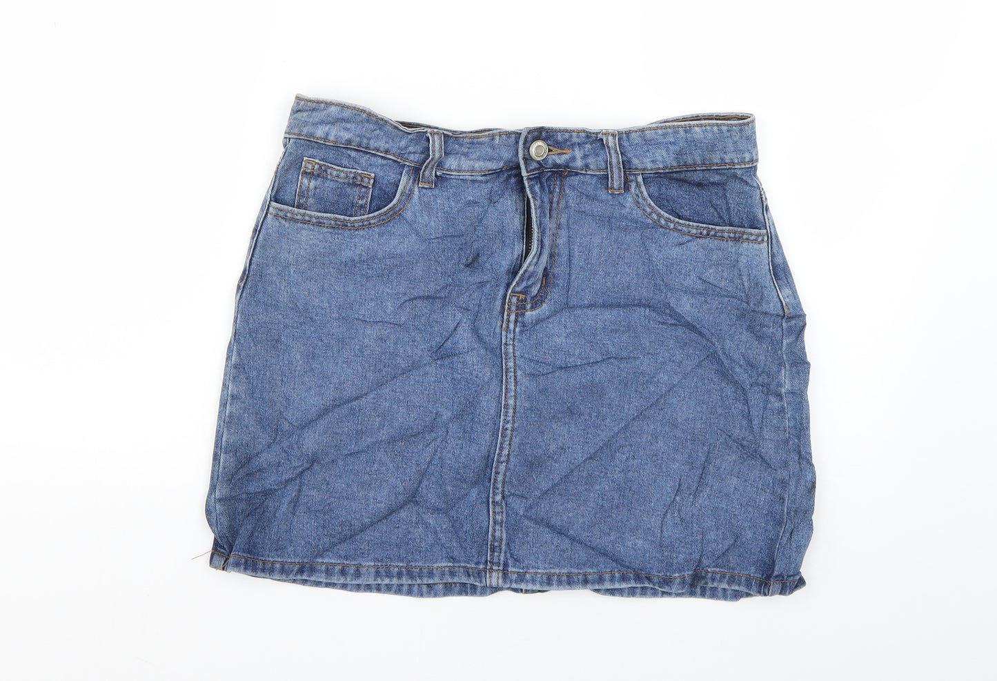 Denim & Co. Womens Blue   Mini Skirt Size 12
