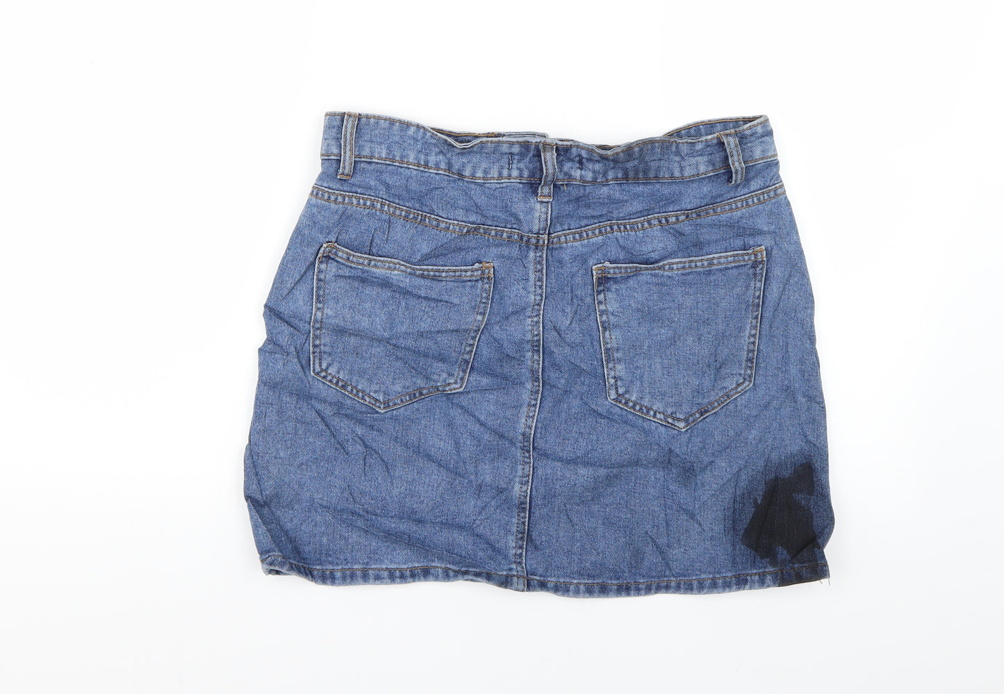 Denim & Co. Womens Blue   Mini Skirt Size 12