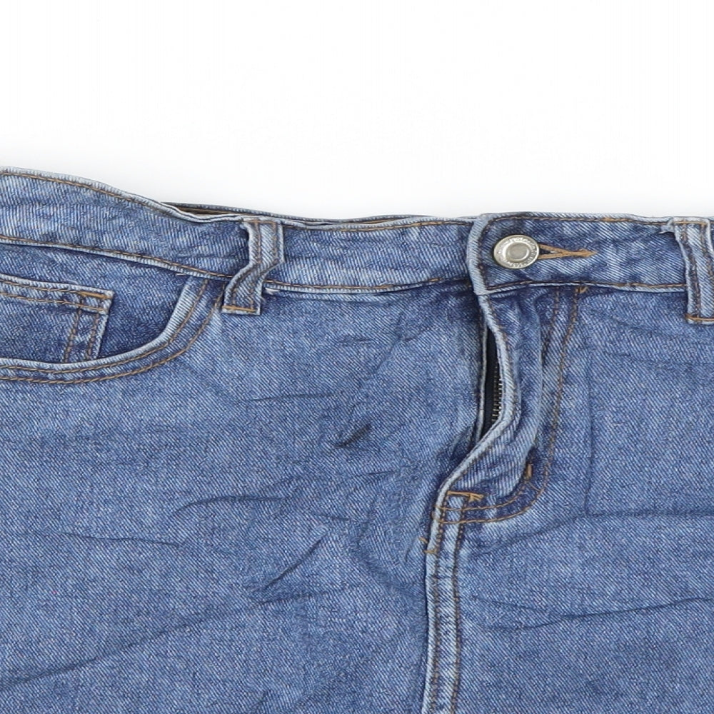 Denim & Co. Womens Blue   Mini Skirt Size 12