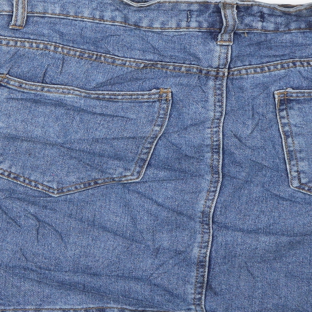 Denim & Co. Womens Blue   Mini Skirt Size 12