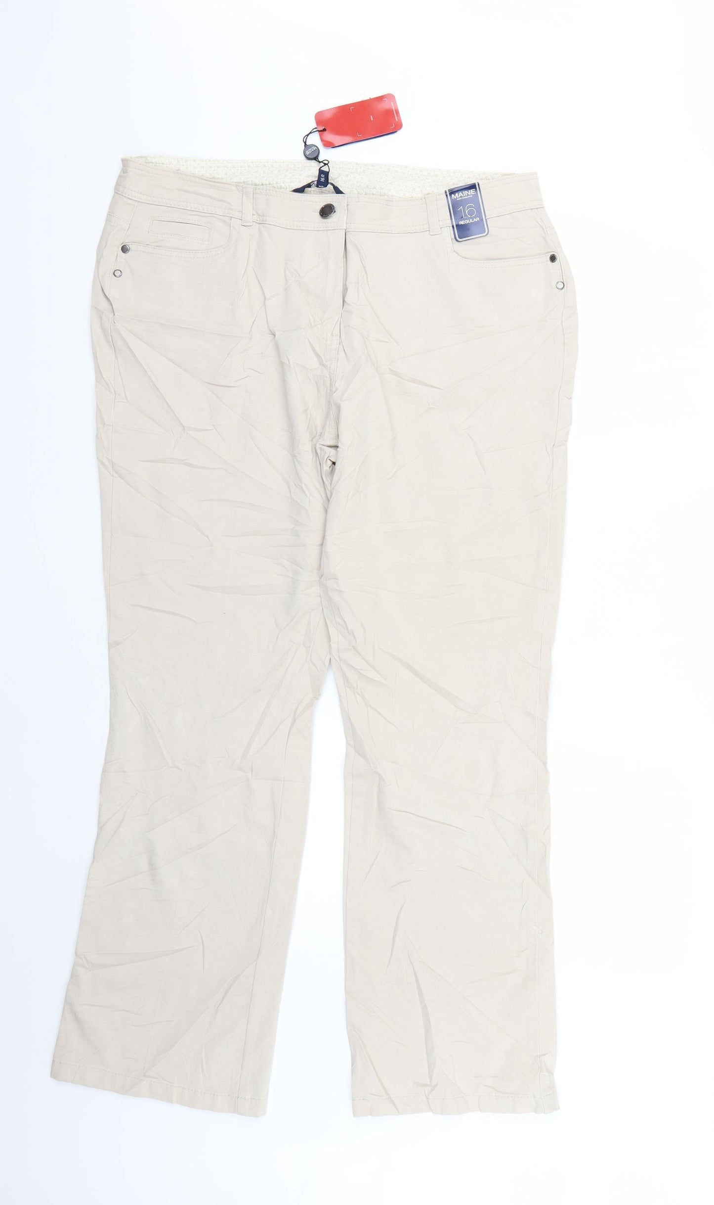 Debenhams Womens Beige   Trousers  Size 16 L27 in