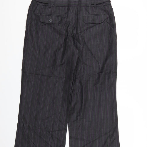 NEXT Womens Grey Striped  Trousers  Size 14 L31 in