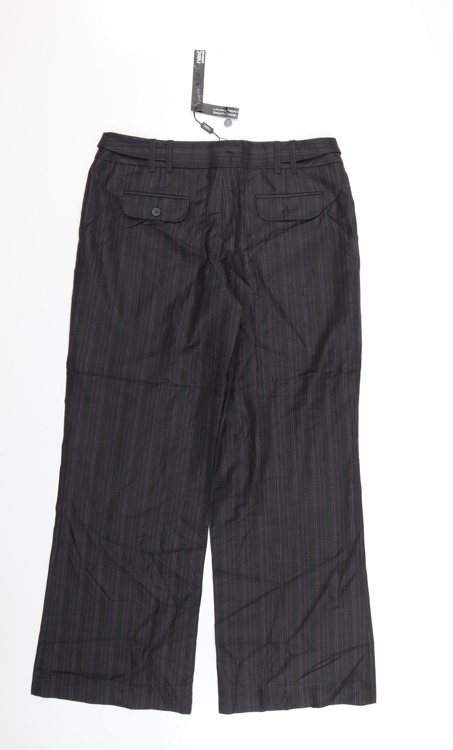 NEXT Womens Grey Striped  Trousers  Size 14 L31 in