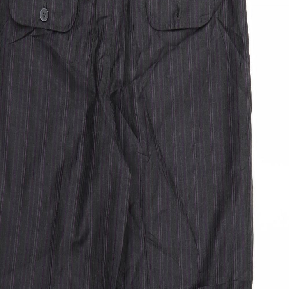 NEXT Womens Grey Striped  Trousers  Size 14 L31 in