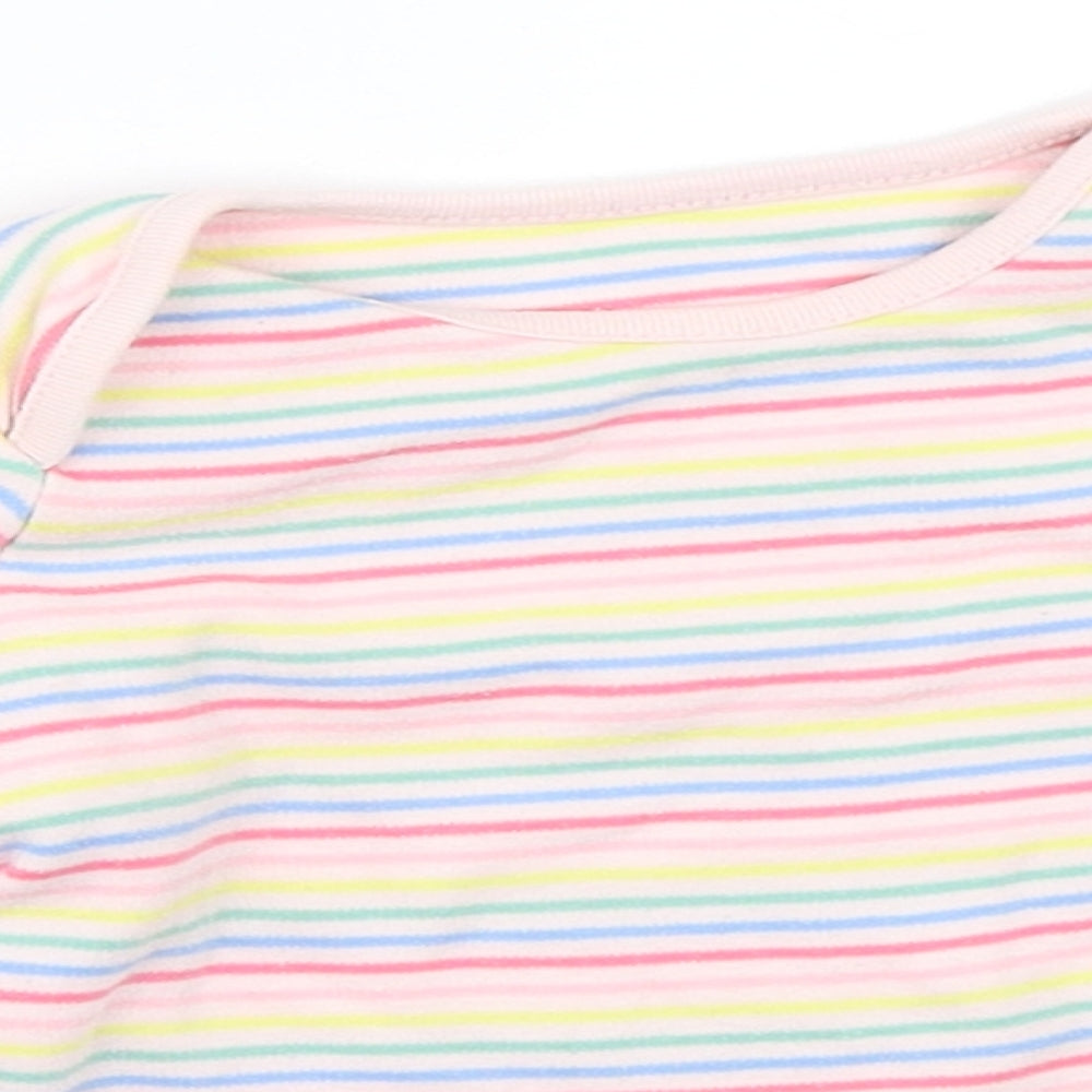 F&F Girls Pink Striped  Basic T-Shirt Size 12-18 Months