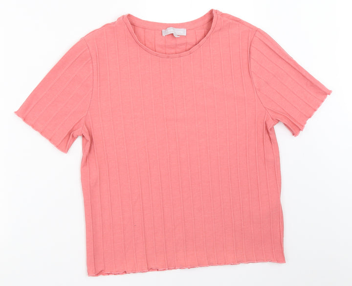 Red Herring Womens Pink Basic T-Shirt Size 14