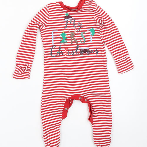 F&F Baby Red Striped  Babygrow One-Piece Size 3-6 Months  - christmas